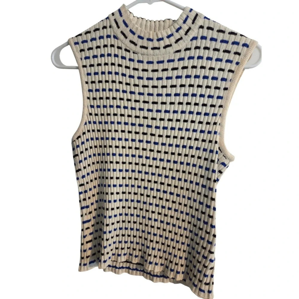 ST JOHN Sweater Womens Size S Multicolor Sleeveless Knit Tank Top - Picture 2 of 4